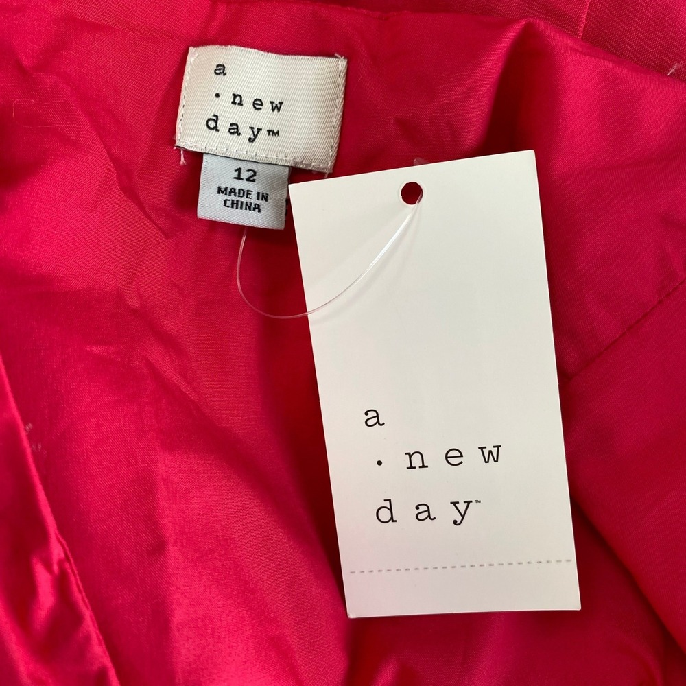 NEW A New Day Sleeveless Fit & Flare Cotton Dress Hot Pink Size 12 - Picture 3 of 4